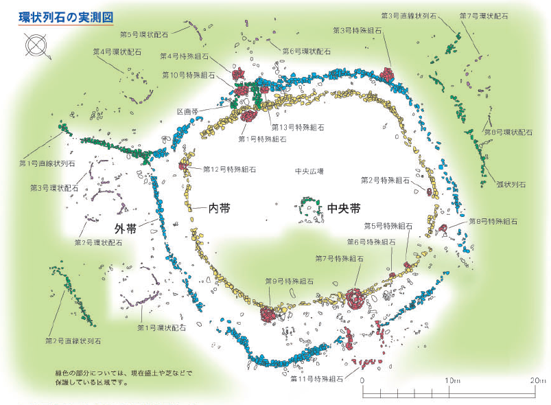 環状列石の実測図